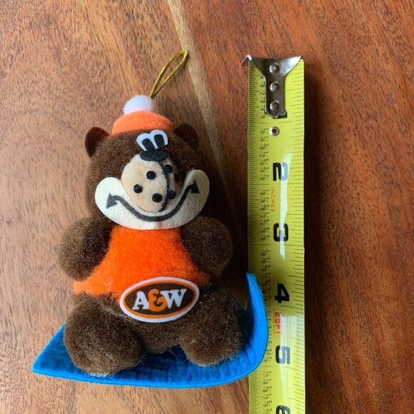Vintage A&W Pom Pom snowboard root bear Christmas tree ornament ! collectible - Picture 2 of 5